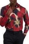 Ted Baker Phelin Printed Long Sleeve Button Front Shirt In Red