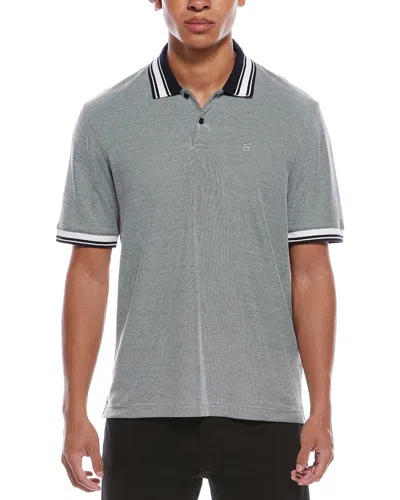 Ted Baker Phenes Textured Zip Polo Shirt In Blue