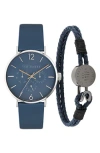 Ted Baker Phylipa Leather Strap Multifunction Watch & Bracelet Set