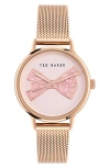 Ted Baker Phylipa Mesh Strap Watch, 36mm In Rose Goldone