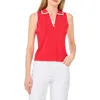 Ted Baker Piped Sleeveless Polo In Red