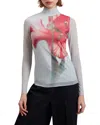 Ted Baker Pipya Mesh Top In Pale Blue