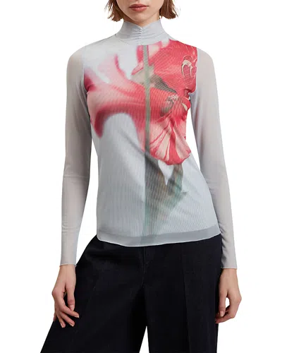 Ted Baker Pipya Mesh Top In Pale Blue