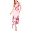 Ted Baker Placed Floral Mesh Sheath Dress In Multi