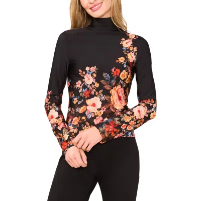 Ted Baker Placed Floral Turtleneck In Black