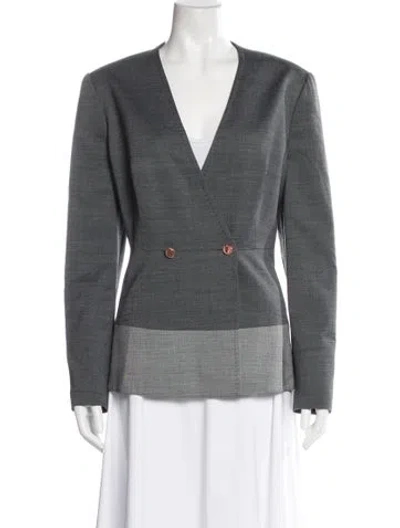 Pre-owned Ted Baker Plaid Print Blazer In Gray