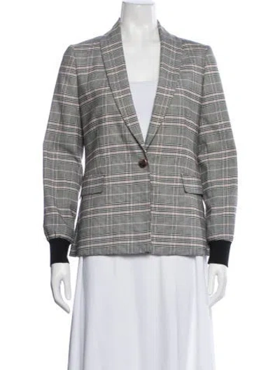 Pre-owned Ted Baker Plaid Print Blazer In Gray