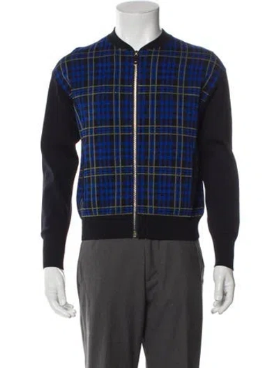 Pre-owned Ted Baker Plaid Print Jacket In Blue