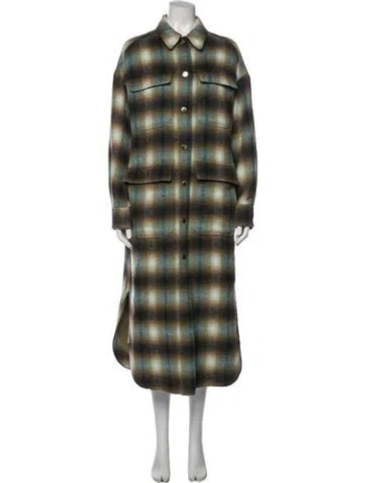 Pre-owned Ted Baker Plaid Print Jacket In Green