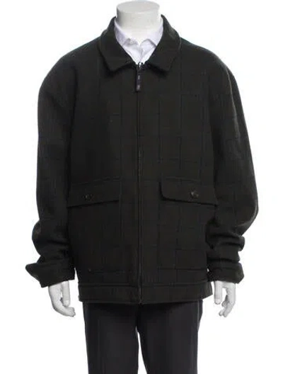 Pre-owned Ted Baker Plaid Print Jacket W/ Tags In Green