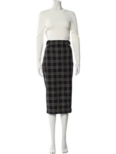 Pre-owned Ted Baker Plaid Print Long Dress In White