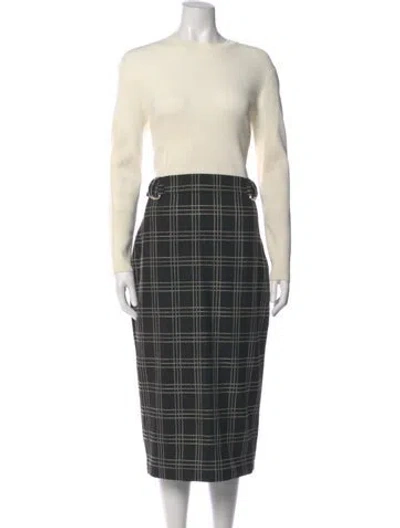Pre-owned Ted Baker Plaid Print Midi Length Dress In Black