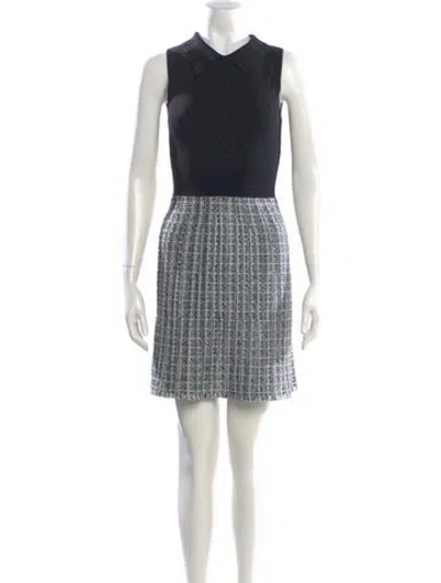 Pre-owned Ted Baker Plaid Print Mini Dress In Black