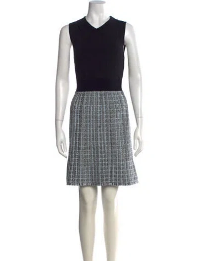 Pre-owned Ted Baker Plaid Print Mini Dress In Black