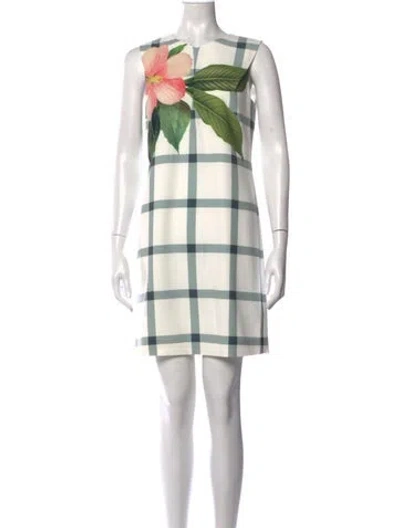 Pre-owned Ted Baker Plaid Print Mini Dress In Neutrals