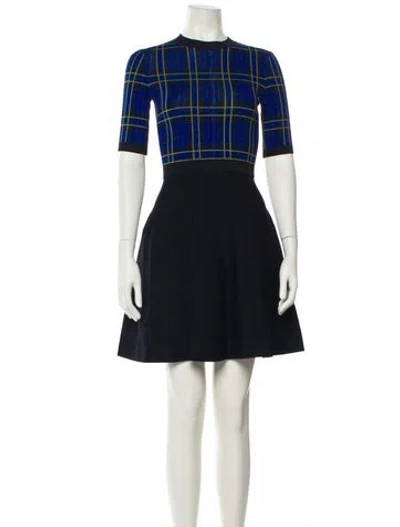 Pre-owned Ted Baker Plaid Print Mini Dress W/ Tags In Blue