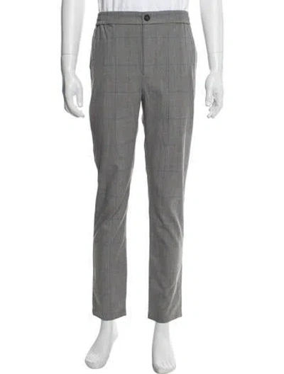 Pre-owned Ted Baker Plaid Print Pants W/ Tags In Gray