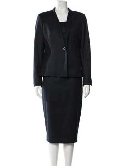 Pre-owned Ted Baker Pleated Accents Dress Set In Blue