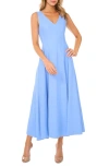 Ted Baker Pleated Waist Sleeveless Linen Blend Maxi Dress In Hydrangea