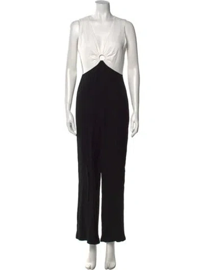 Pre-owned Ted Baker Plunge Neckline Jumpsuit In Black