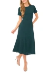 Ted Baker Pointelle Short Sleeve Midi Dress In Green