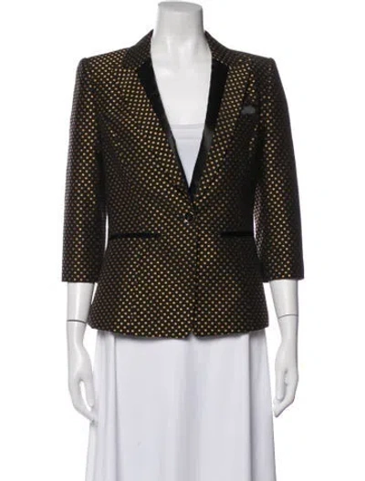 Pre-owned Ted Baker Polka Dot Print Blazer In Black