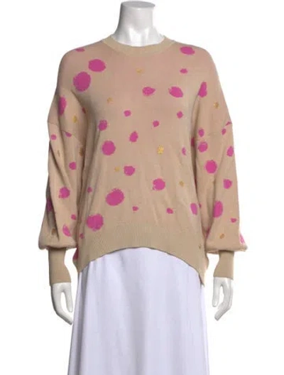 Pre-owned Ted Baker Polka Dot Print Crew Neck Sweater In Neutral