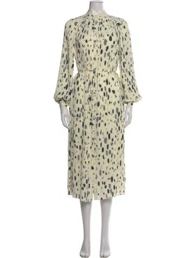 Pre-owned Ted Baker Polka Dot Print Long Dress In Neutral