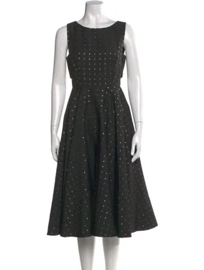 Pre-owned Ted Baker Polka Dot Print Midi Length Dress In Multi
