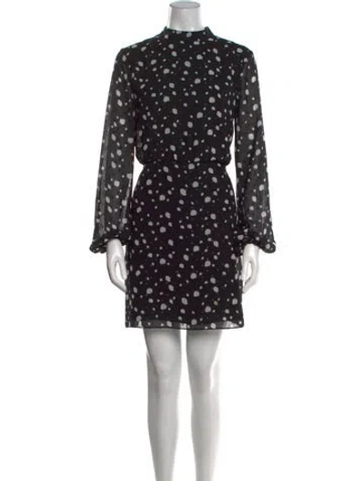 Pre-owned Ted Baker Polka Dot Print Mini Dress In Black