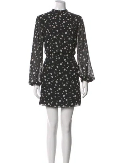Pre-owned Ted Baker Polka Dot Print Mini Dress In Black