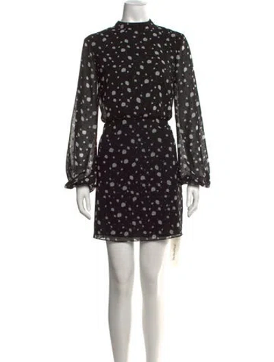 Pre-owned Ted Baker Polka Dot Print Mini Dress In Black