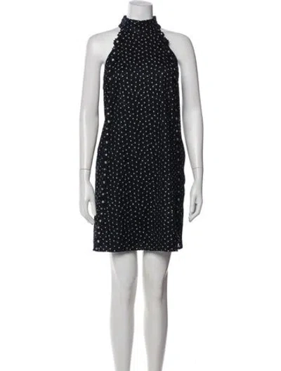 Pre-owned Ted Baker Polka Dot Print Mini Dress In Blue