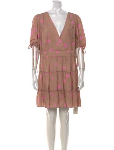 Pre-owned Ted Baker Polka Dot Print Mini Dress In Brown