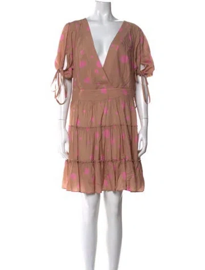 Pre-owned Ted Baker Polka Dot Print Mini Dress In Neutral