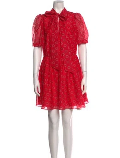 Pre-owned Ted Baker Polka Dot Print Mini Dress In Pink