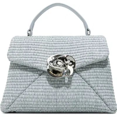 Ted Baker Poppy Rose 2.0 Straw Handheld Bag In Navy