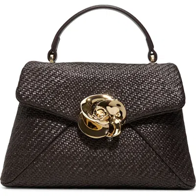 Ted Baker Poppy Rose 2.0 Woven Handbag In Dark Brown
