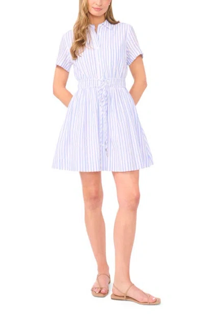 Ted Baker Prentiss Tie Waist Cotton Mini Shirtdress In Blue