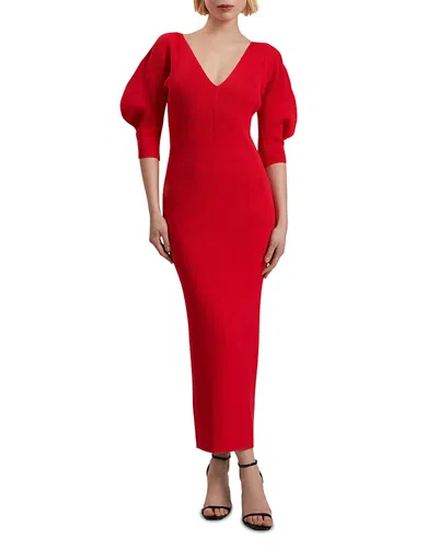Ted Baker Pricila Sculptured Knit Bodycon Dress In Burnt Red