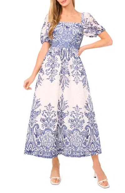 Ted Baker Print Eyelet Puff Sleeve Midi Dress In Multi