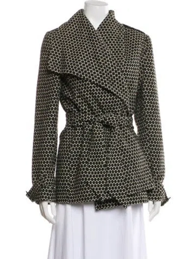 Pre-owned Ted Baker Printed Coat In Green