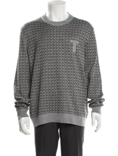 Pre-owned Ted Baker Printed Crew Neck Pullover In Blue