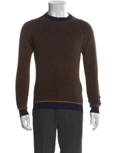 Pre-owned Ted Baker Printed Crew Neck Pullover In Blue