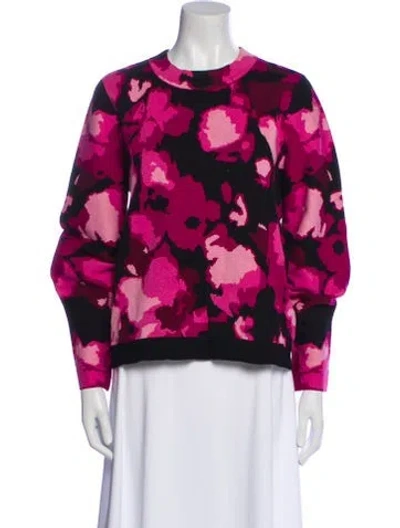 Pre-owned Ted Baker Printed Crew Neck Sweater In Black