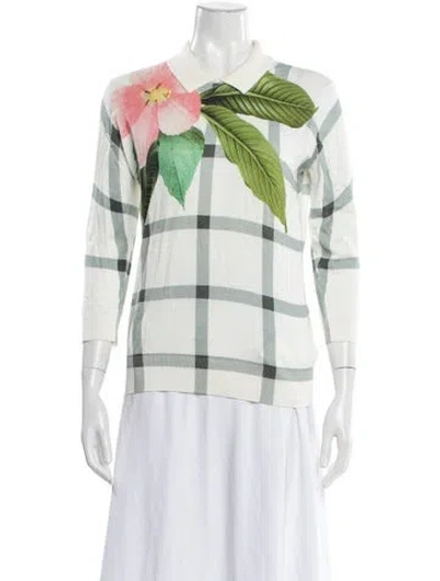 Pre-owned Ted Baker Printed Crew Neck Sweater In Green