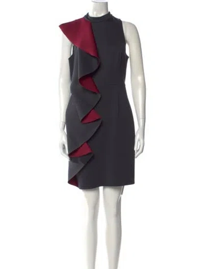 Pre-owned Ted Baker Printed Knee-length Dress In Black