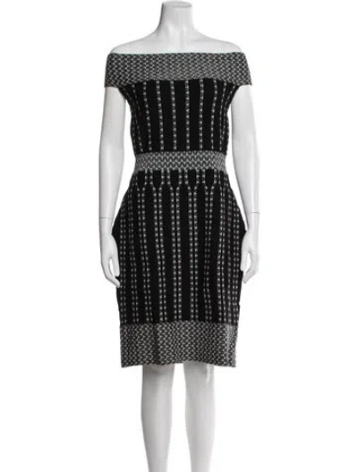 Pre-owned Ted Baker Printed Knee-length Dress In Black