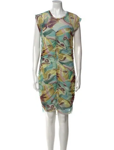 Pre-owned Ted Baker Printed Knee-length Dress In Green