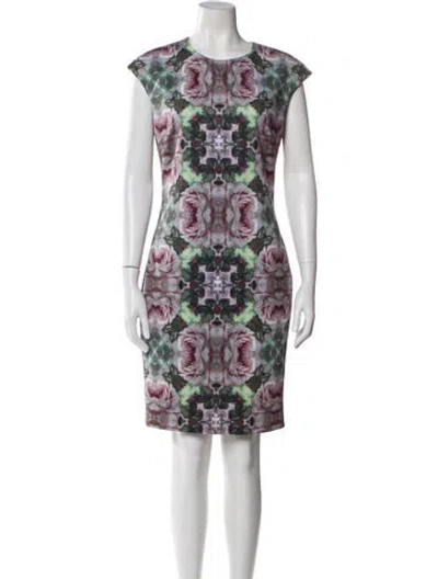 Pre-owned Ted Baker Printed Knee-length Dress In Multi